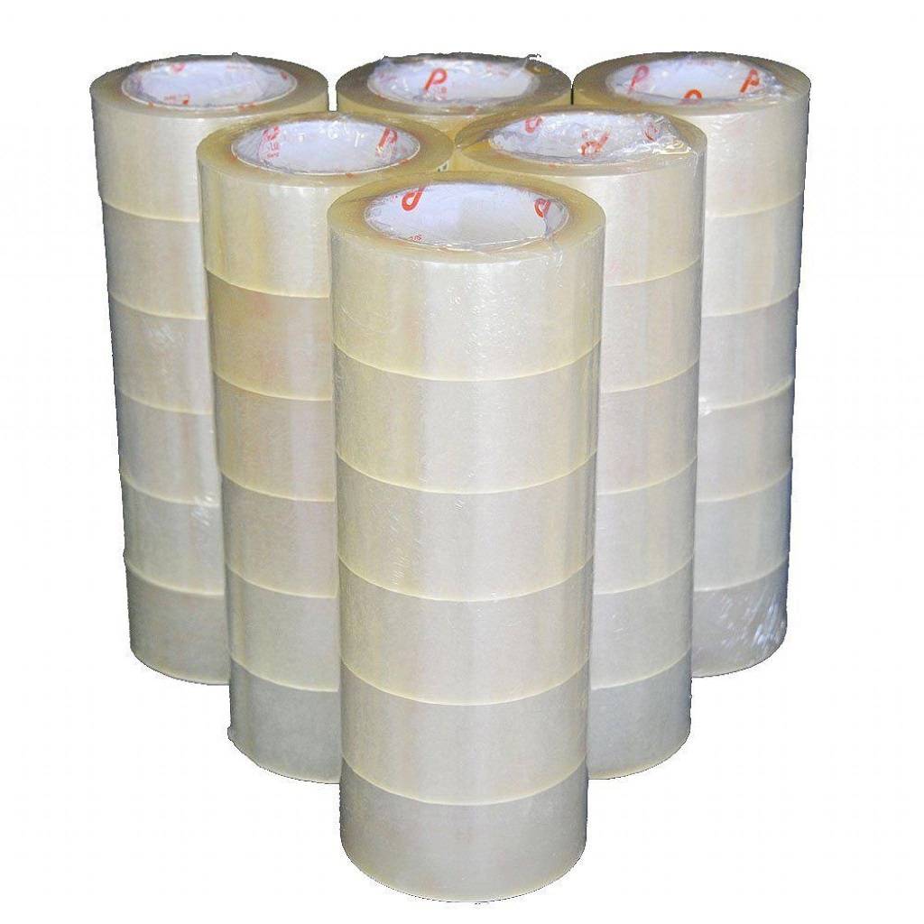 Multiple rolls of clear tape stacked