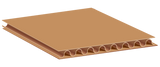 Brown corrugated cardboard sheet on a white background
