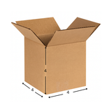 Cardboard box with dimensions on a white background