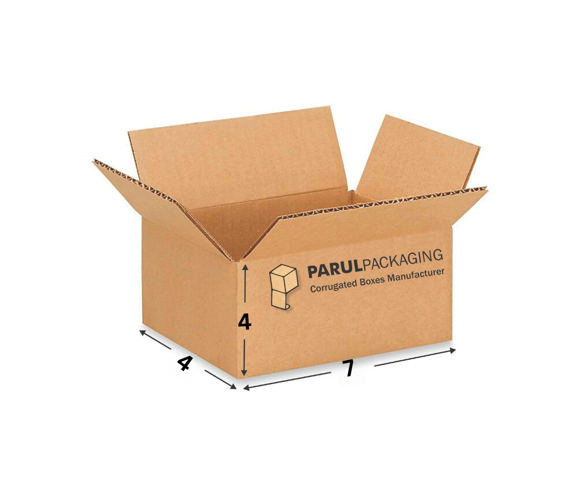 Cardboard box with Parul Packaging branding