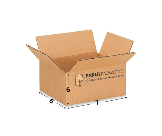 Cardboard box with Parul Packaging branding on a white background