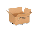 Cardboard box with Parul Packaging branding