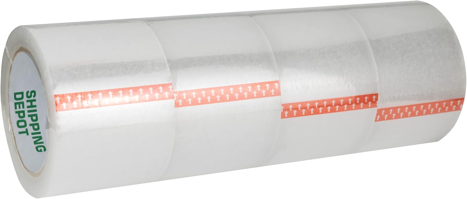 Roll of tape with a visible brand label on a white background