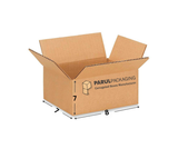 Cardboard box with Parul Packaging logo 