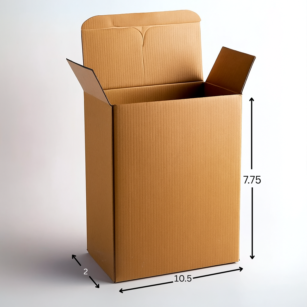 10.5 × 2 × 7.75 inch flat corrugated cardboard box – Parul Packaging India