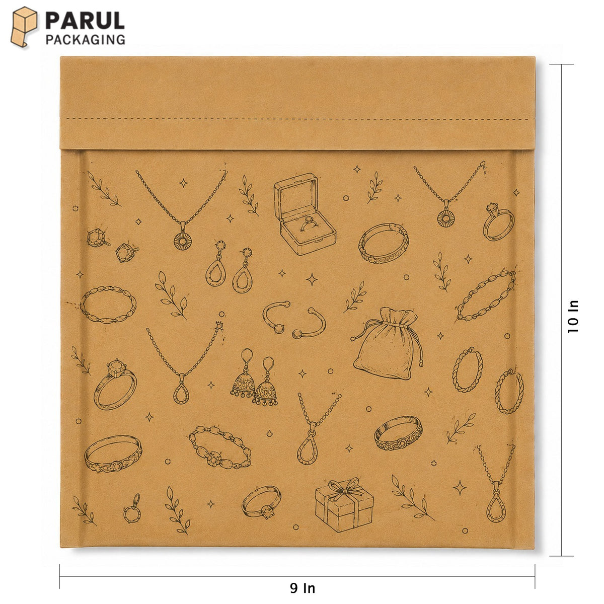 9*10 jewellery Virgin kraft courier bag (Pack of 100)