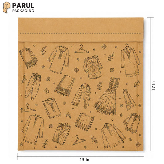 15*17 Ethinic Virgin kraft courier bag (Pack of 100)